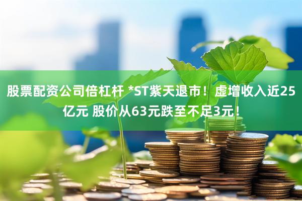 股票配资公司倍杠杆 *ST紫天退市！虚增收入近25亿元 股价从63元跌至不足3元！